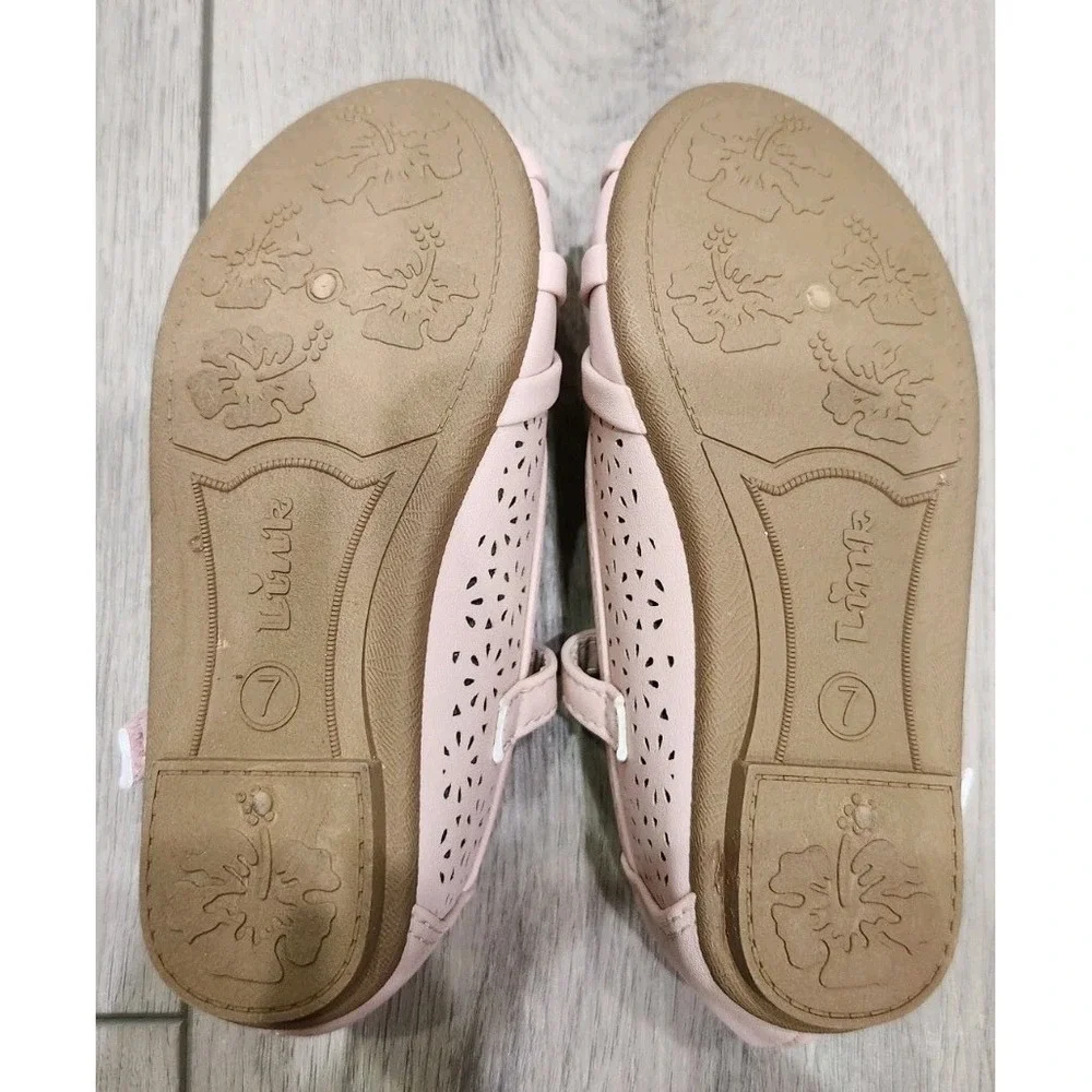 Girls Toddler Light Pink Butterfly‎ Dress Shoes Spring Easter Wedding Size 7